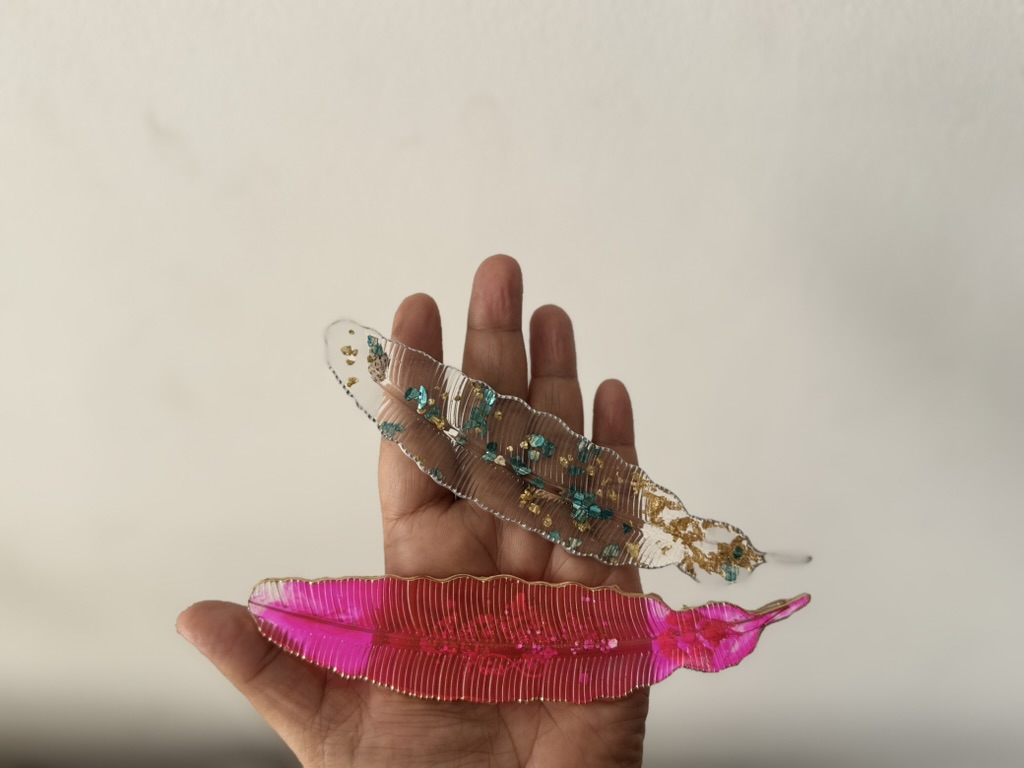 Resin Feather Bookmark